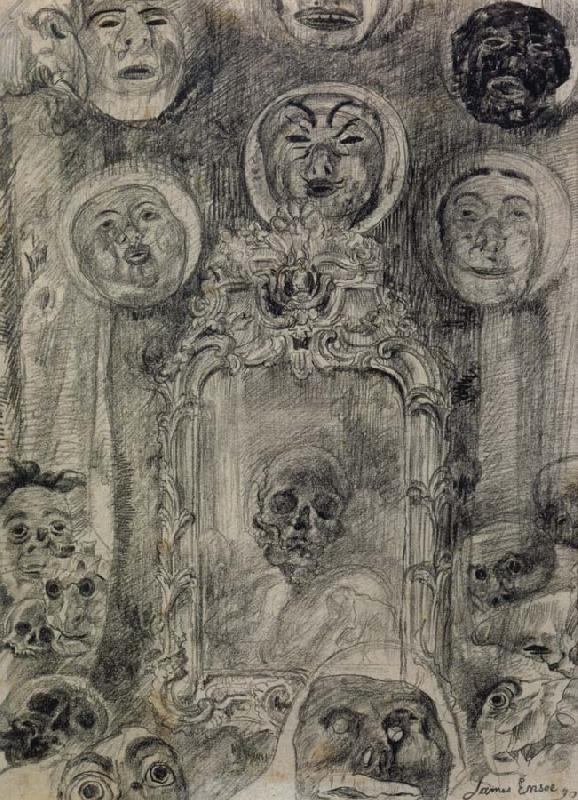 James Ensor Mirror with Skeleton or The Devil-s Mirror